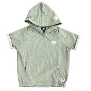 Roots kids soft short sleeved hoodie in green size youth XL 11-13 years